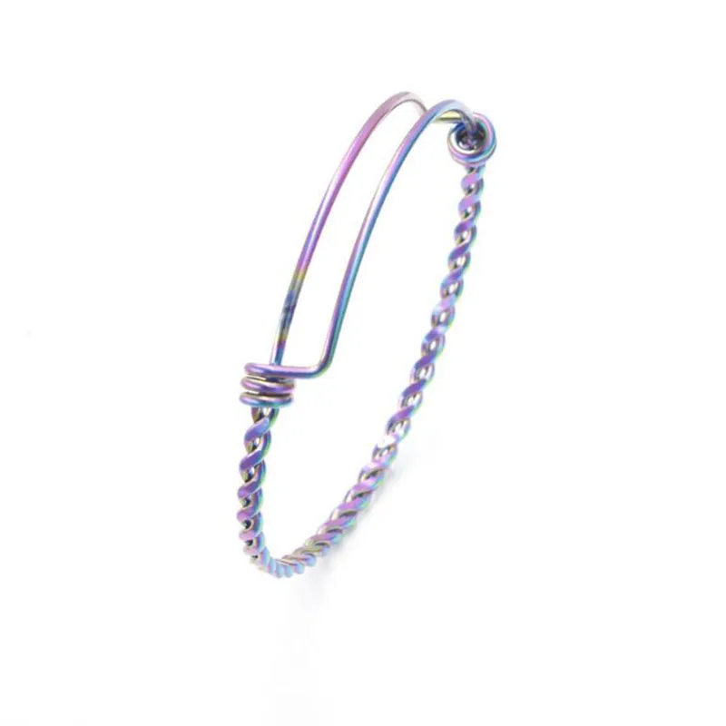 10pcs/lot 3.3mm Thick Stainless Steel Rainbow Color Twisted Wire Bangles Expandable Cuff Bangles Jewelry DIY Making
10pcs/lot 3.3mm Thick Stainless Steel Rainbow Color Twisted Wire Bangles Expandable Cuff Bangles Jewelry DIY Making