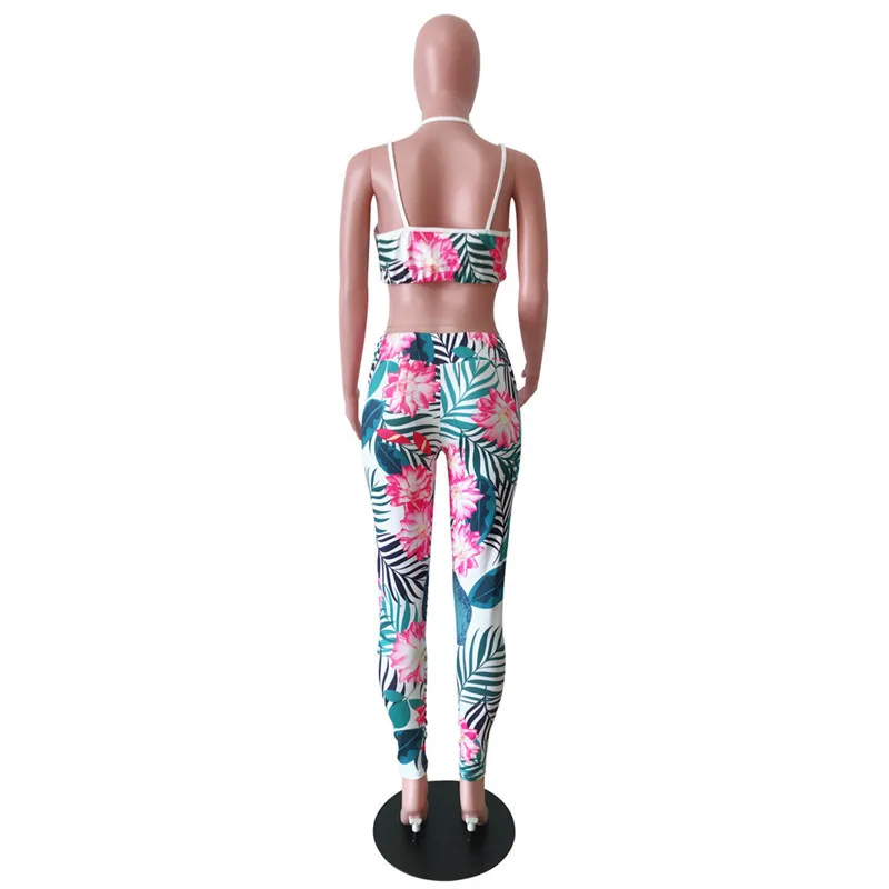 Floral Print Women Tracksuit 2018 Summer Two Piece Set Sexy Halter Crop Top and Pants Suit Skinny Jogger Set Casual Sweat Suits
Floral Print Women Tracksuit 2018 Summer Two Piece Set Sexy Halter Crop Top and Pants Suit Skinny Jogger Set Casual Sweat Suits