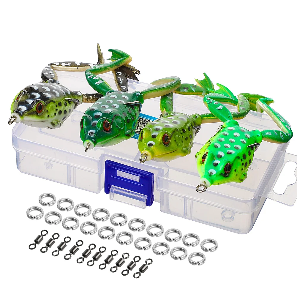 DONQL 4pcs/ Box Soft Frogs Fishing Lure 15g Top Water Artificial Baits With Double Hooks Ray Frogs Soft Silicone Fishing Baits
DONQL 4pcs/ Box Soft Frogs Fishing Lure 15g Top Water Artificial Baits With Double Hooks Ray Frogs Soft Silicone Fishing Baits