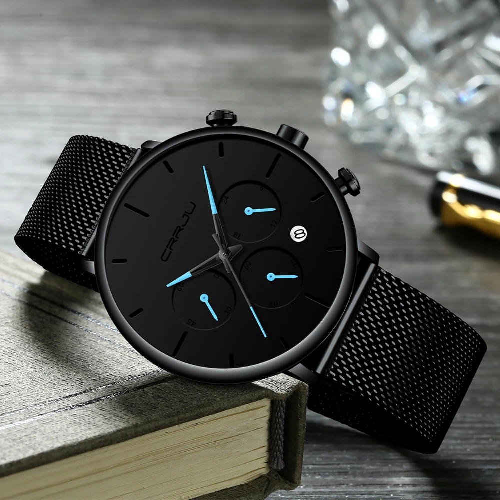 CRRJU Unique Style Reloj Hombre Mens Watches Top Brand Luxury Chronograph Sport Watch Men Waterproof Military Clock Masculino | Наручные