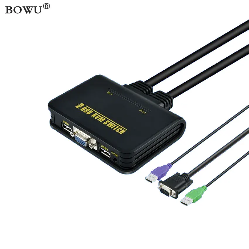 2020 USB2.0 2 в 1 выход USB VGA переключатель порта 0 KVM аудио видео с кабелем для монитора
