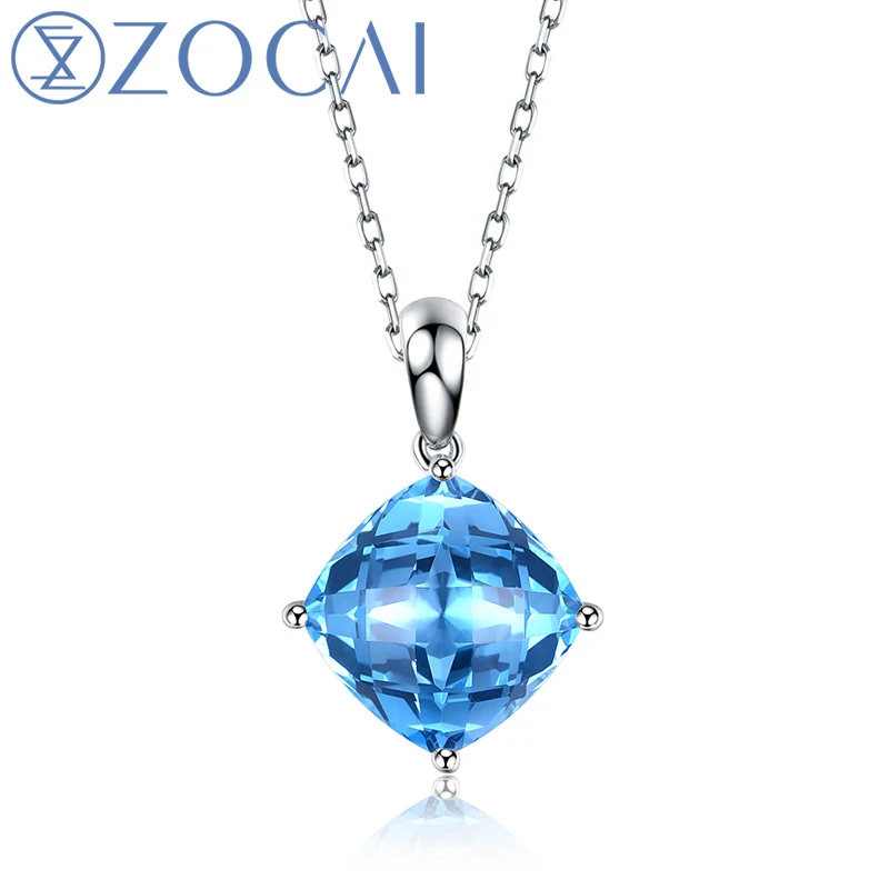 ZOCAI Real 18K white gold Genuine 5.0 CT Blue Topaz Pendant with 925 Sterling Silver Chain Necklace D03439
ZOCAI Real 18K white gold Genuine 5.0 CT Blue Topaz Pendant with 925 Sterling Silver Chain Necklace D03439