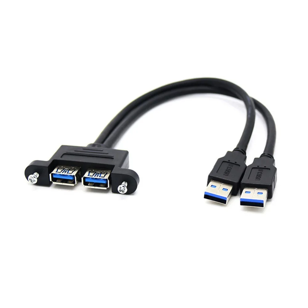 Удлинительный кабель 30 см 50 1 м 5 двойной USB 3 0 папа мама USB3.0 с винтовым креплением
