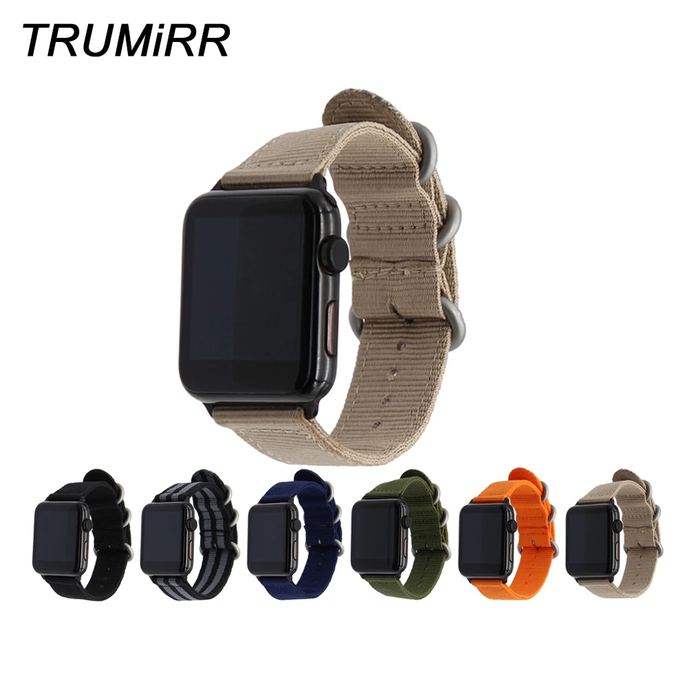 Ремешок нейлоновый для iWatch Apple Watch 38 мм 40 42 44 Series 5 4 3 2 1 | Наручные часы