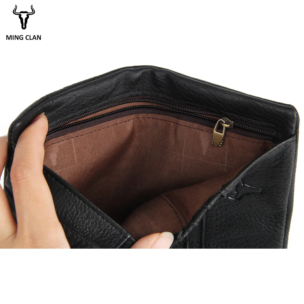 

Mingclan Men Women Wallet Genuine Leather Long Clutch Wallets Coin Cowhide Bifold Purse Slim Male Wallets Carteira Card Holder