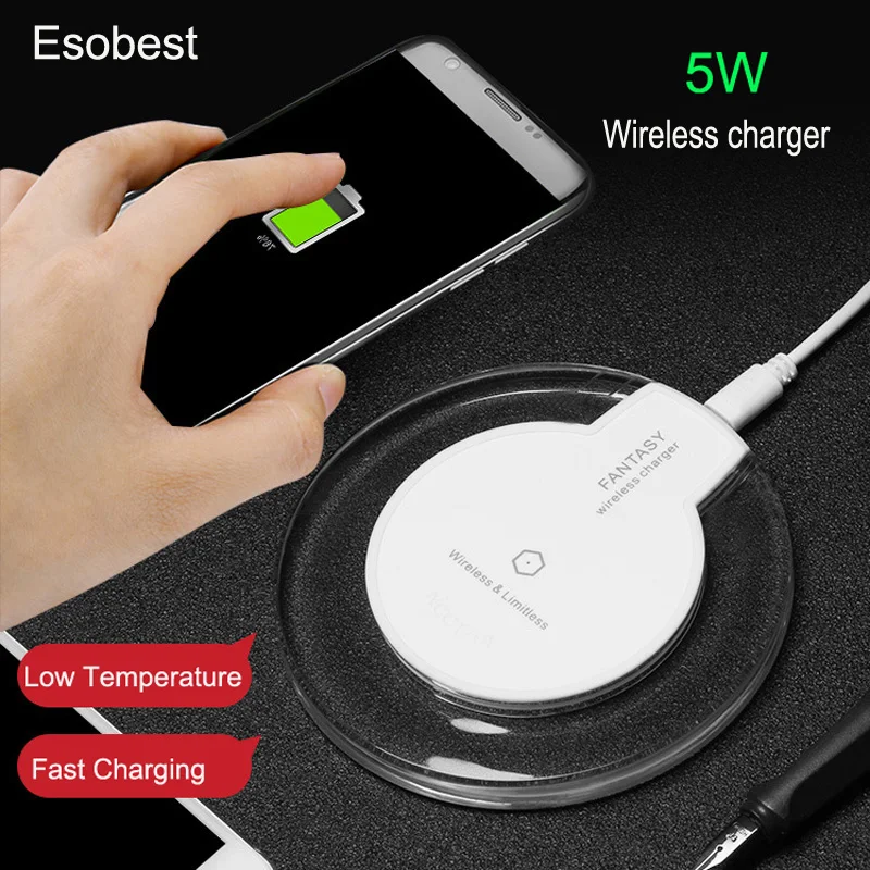 Беспроводное зарядное устройство Esobest 5 Вт для iphone 8 plus X Samsung S6 edge S7 S8 портативное