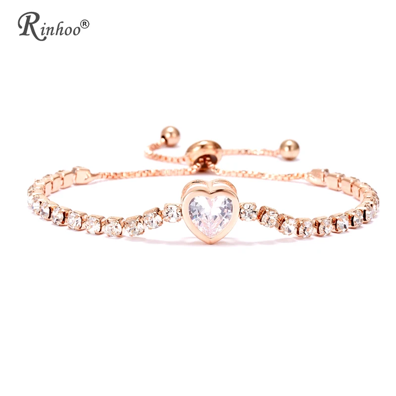 RINHOO New Heart Tennis Bracelet For Women Rose Gold Color Cubic Zirconia Charm Bracelets & Bangles Femme Wedding Jewelry
RINHOO New Heart Tennis Bracelet For Women Rose Gold Color Cubic Zirconia Charm Bracelets & Bangles Femme Wedding Jewelry
