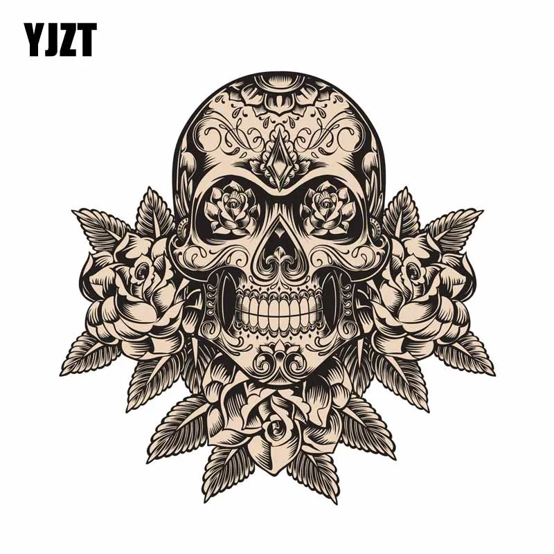 YJZT 12.9CM*12.9CM Personality Sugar Skull Roses Sketch Car Sticker PVC Decal 6-0713
YJZT 12.9CM*12.9CM Personality Sugar Skull Roses Sketch Car Sticker PVC Decal 6-0713