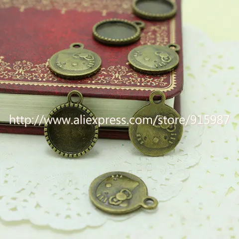 Sweet Bell 20pcs Antique Bronze Metal Cameo KT cat Cabochon Pendant Settings 14mm Vintage Jewelry Pendant Blanks Charms 7B1155
Sweet Bell 20pcs Antique Bronze Metal Cameo KT cat Cabochon Pendant Settings 14mm Vintage Jewelry Pendant Blanks Charms 7B1155