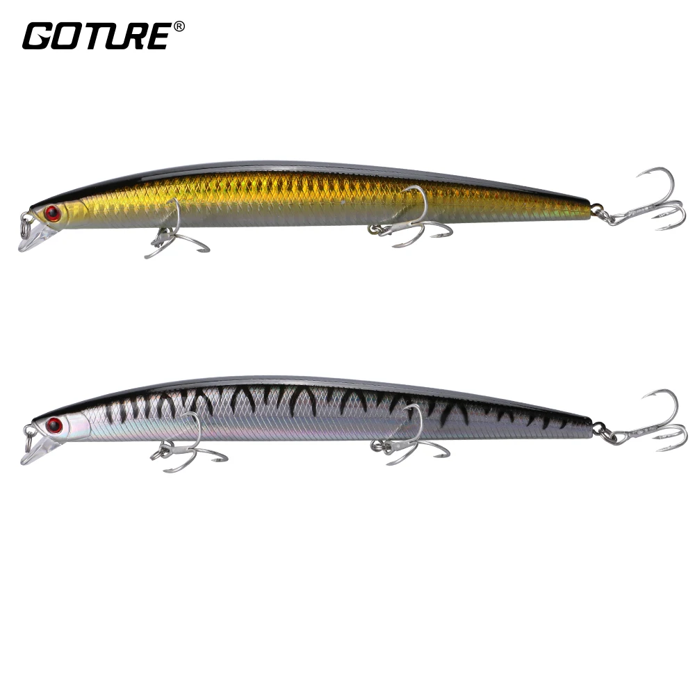 Goture 2pcs/lot 18cm/24g Hard Fishing Lure Long Body Floating Minnow For Saltwater and Fresh Water Big Bait
Goture 2pcs/lot 18cm/24g Hard Fishing Lure Long Body Floating Minnow For Saltwater and Fresh Water Big Bait