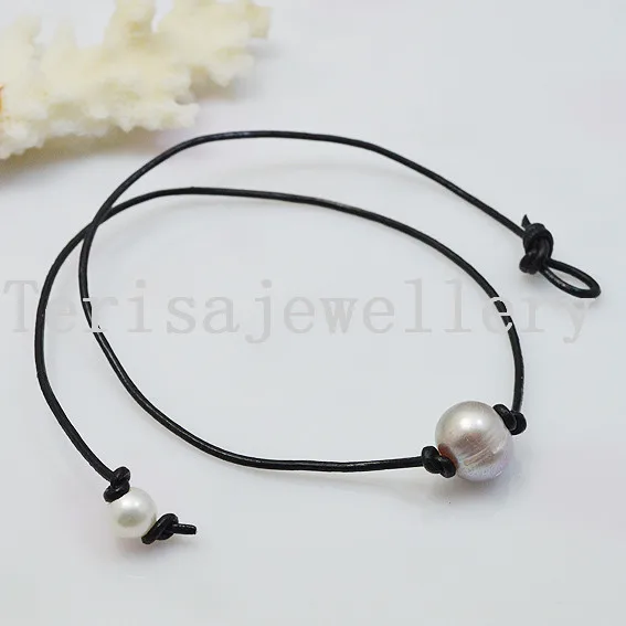 Classic Single Pearl Leather Necklace Purple Freshwater Pearl Black Leather Choker Necklace Fashion Birthday Wedding Jewelry
Classic Single Pearl Leather Necklace Purple Freshwater Pearl Black Leather Choker Necklace Fashion Birthday Wedding Jewelry