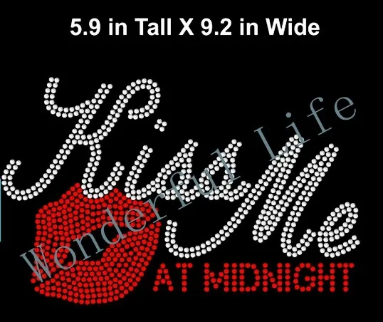 Free shipping kiss me words with lips at midnight white with red heat transfer Motif Rhinestone Transfer Design in China
Free shipping kiss me words with lips at midnight white with red heat transfer Motif Rhinestone Transfer Design in China
