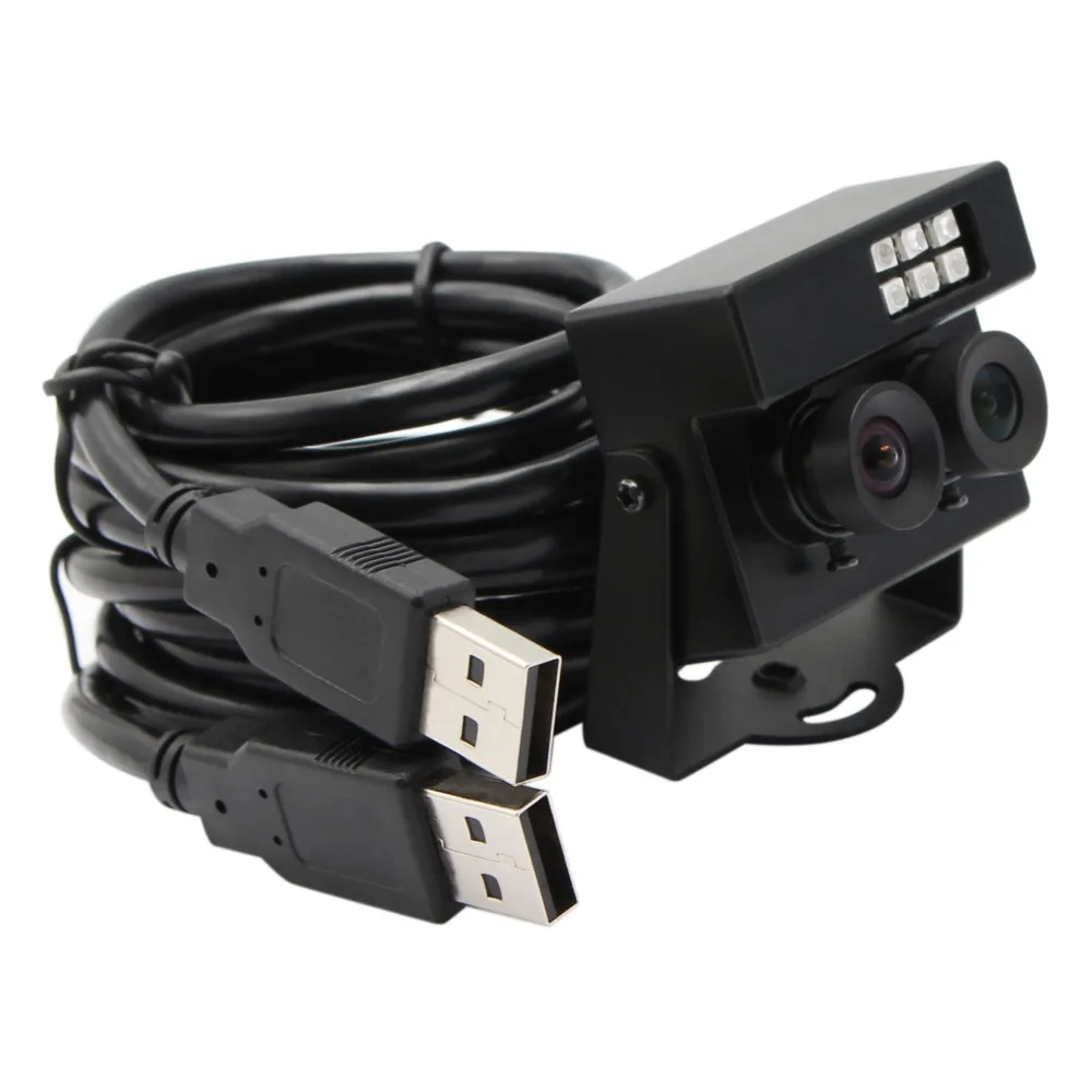 Веб камера USB 1080P AR0230 WDR с двумя объективами мини RGB подсветкой B выходом