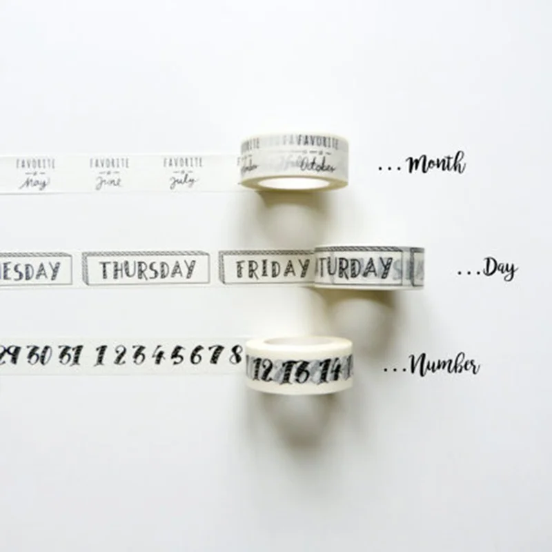 Фото 3Pcs/set Weekly Monthly Plan Masking Tape Cute Japanese Washi Tap DIY Decorative Adhesive Scrapbooking Diary Stickers|masking tape cute|washi