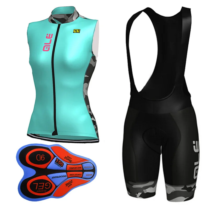 Ropa Ciclismo Новый ALE 2017 Женщины без рукавов Велосипеды Джерси велотрусы рубашка набор