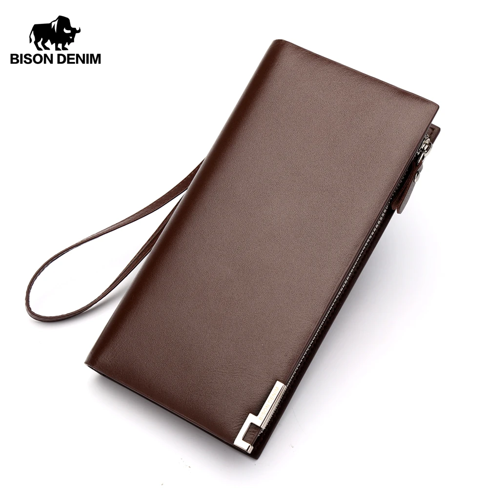BISON DENIM Genuine Leather Wallet Men Business Clutch Wallets Coin Purse Coffee long wallet Organizer Zipper card holder N8017
BISON DENIM Genuine Leather Wallet Men Business Clutch Wallets Coin Purse Coffee long wallet Organizer Zipper card holder N8017