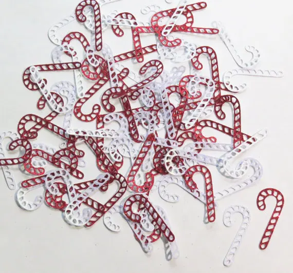 Red & White Glitter Candy Cane Confetti - 1.5" Inch Christmas Holiday Die Cuts Gift Wrapping cft Table decor scrapbook favors
Red & White Glitter Candy Cane Confetti - 1.5" Inch Christmas Holiday Die Cuts Gift Wrapping cft Table decor scrapbook favors