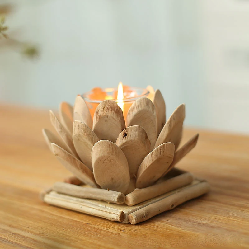 Creative Wooden Candlestick Home Ornaments Lotus Style Candle Holder for Home Party Festival Decorative Wedding Decoration JJ248 
Creative Wooden Candlestick Home Ornaments Lotus Style Candle Holder for Home Party Festival Decorative Wedding Decoration JJ248