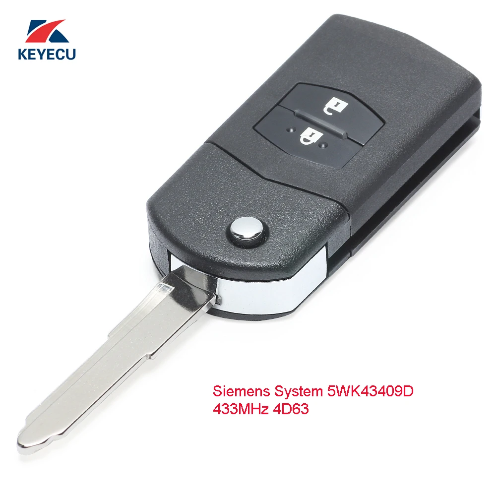 KEYECU Replacement Upgraded Flip Remote Car Key Fob 2 Button for Mazda 2 DE series 2012-2014 P/N: Siemens System 5WK43409D/E/F
KEYECU Replacement Upgraded Flip Remote Car Key Fob 2 Button for Mazda 2 DE series 2012-2014 P/N: Siemens System 5WK43409D/E/F