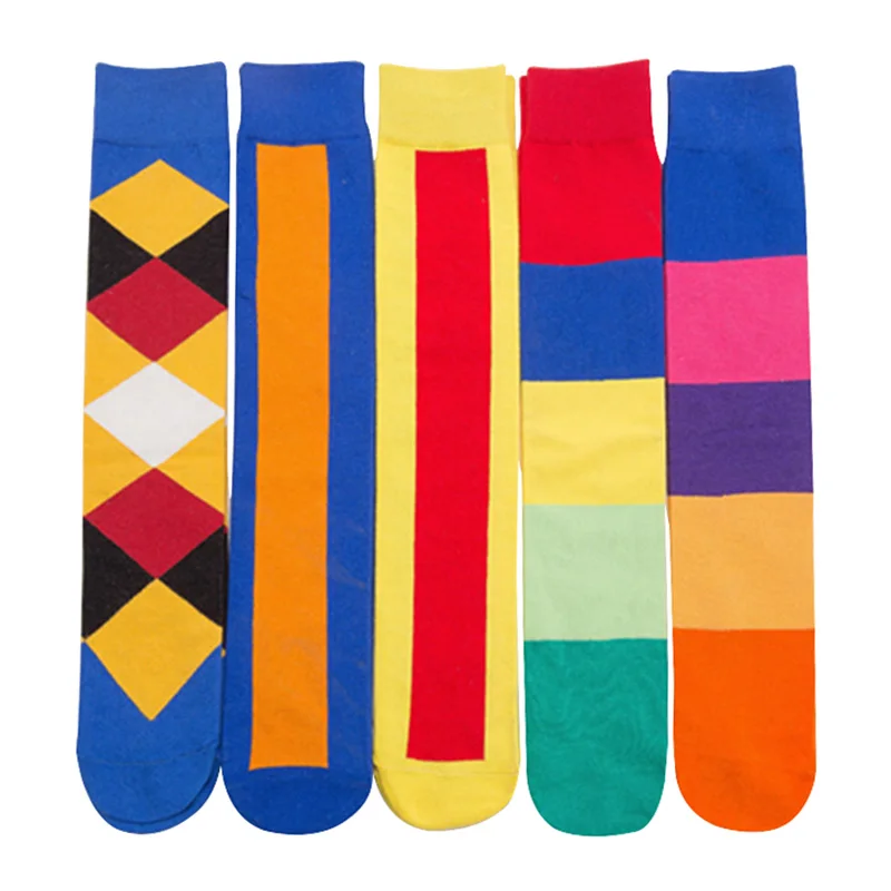 5 Pairs Unisex Cotton Socks Colorful Striped Jacquard Art Socks Long Happy Funny Skateboard Meias Men's Women Dress Sock EU39-47
5 Pairs Unisex Cotton Socks Colorful Striped Jacquard Art Socks Long Happy Funny Skateboard Meias Men's Women Dress Sock EU39-47