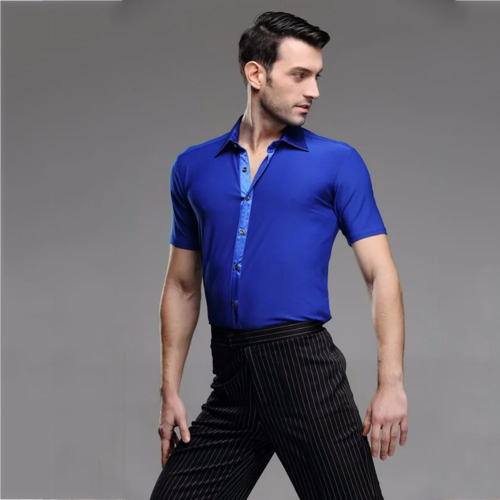 Cheap Latin Dancing Shirts For Male Short Sleeves Blue Shirts Chacha Salsa Paso Party Economic Men Ballroom Dancing Clothes 7041
Cheap Latin Dancing Shirts For Male Short Sleeves Blue Shirts Chacha Salsa Paso Party Economic Men Ballroom Dancing Clothes 7041