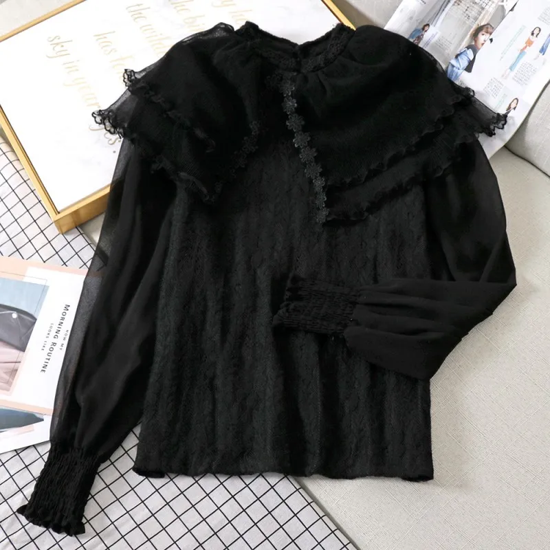 blusas mujer de moda 2019 womens tops blouses Ruffles Lace harajuku Solid Turn-down collar Butterfly Sleeve long sleeve shirts
blusas mujer de moda 2019 womens tops blouses Ruffles Lace harajuku Solid Turn-down collar Butterfly Sleeve long sleeve shirts