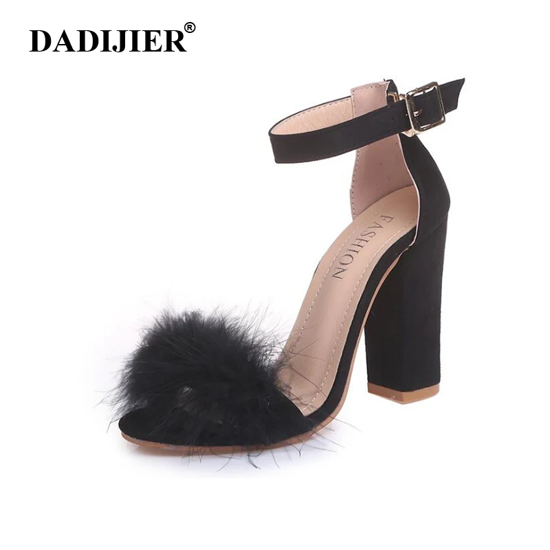 DADIJIER 2018 Women Sandals High Thick Heels Sandals Rabbit hair Fashion European Sandals Pumps Plus size shoes ST245 10CM
DADIJIER 2018 Women Sandals High Thick Heels Sandals Rabbit hair Fashion European Sandals Pumps Plus size shoes ST245 10CM