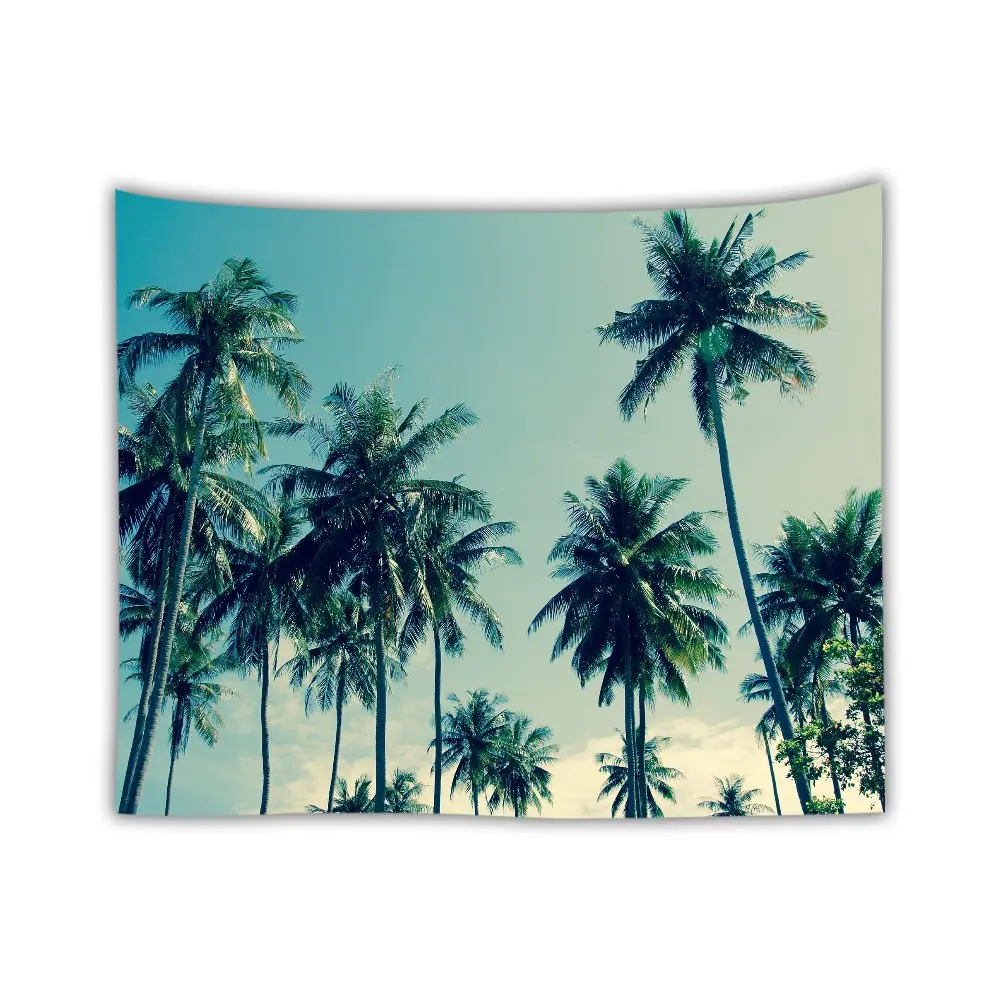 

Tapestry Wall Hanging home decor curtains spread covers cloth blanket art tapestry Beach Towel coconut palm tree leaves sunset