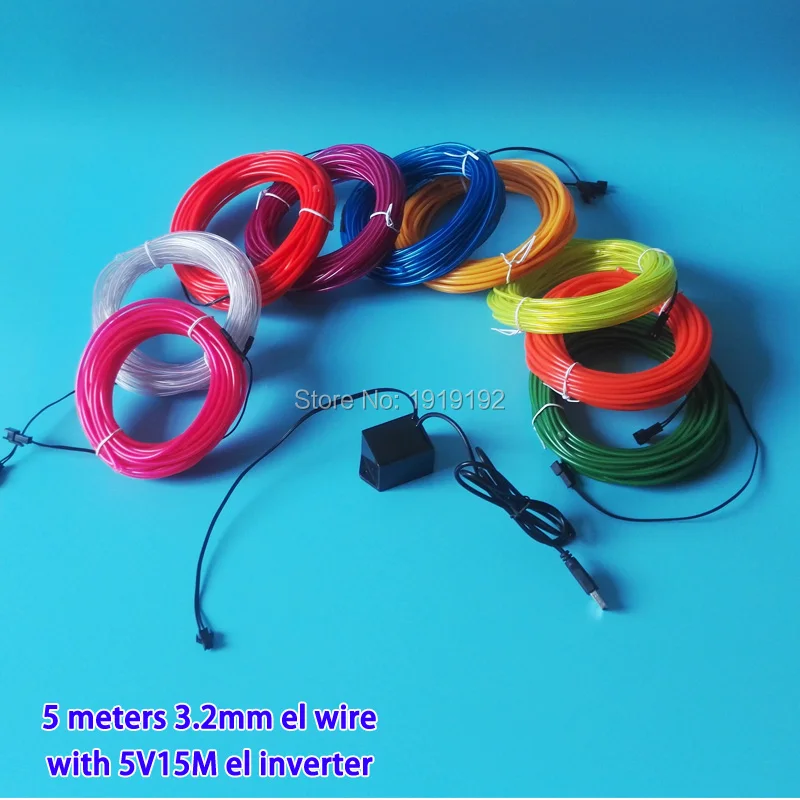 10 colors 3.2mm 5Meters EL wire Electroluminescent NEON flexible light glow rope for FLash Sexy Underwear Toys Party Decoration
10 colors 3.2mm 5Meters EL wire Electroluminescent NEON flexible light glow rope for FLash Sexy Underwear Toys Party Decoration