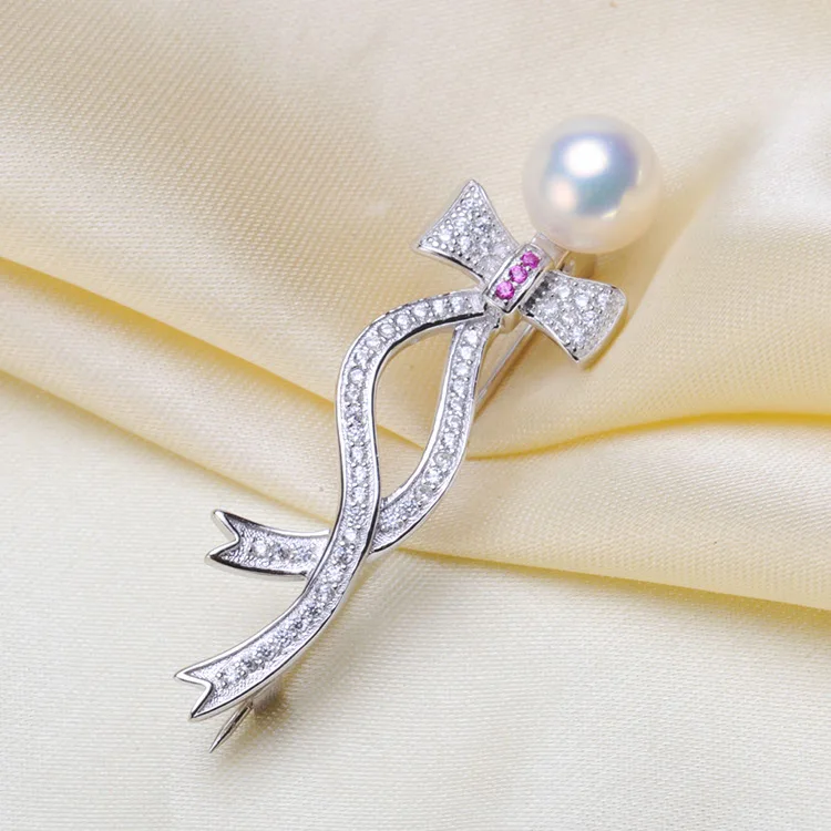 S925 Sterling Silver Bowknot Design Pearl Brooches Silver&Gold/Rose Gold Colors Suitable For 8-9mm Pearl 2Pcs/Lot
S925 Sterling Silver Bowknot Design Pearl Brooches Silver&Gold/Rose Gold Colors Suitable For 8-9mm Pearl 2Pcs/Lot