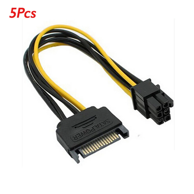 5 шт. SATA кабель питания 15 Pin To 6 PCI EXPRESS PCI-E Sata Графический конвертер адаптер