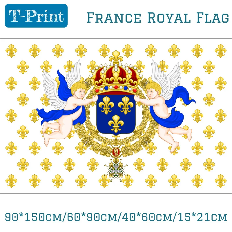 Royal Standard of the Kingdom of France 1643-1765 Ensign Flag 3ft x 5ft Polyester Banner Flying 150* 90cm Custom flag outdoor
Royal Standard of the Kingdom of France 1643-1765 Ensign Flag 3ft x 5ft Polyester Banner Flying 150* 90cm Custom flag outdoor
