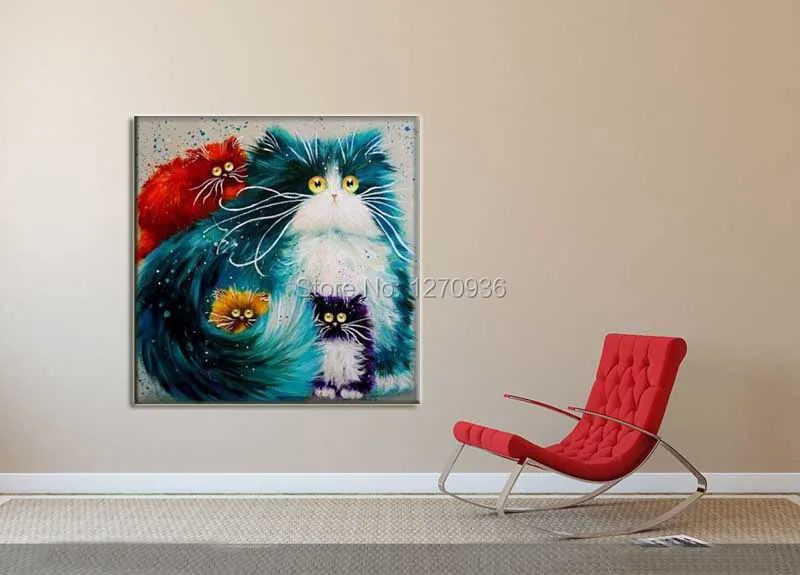 New Product Cute and Fat Dark Blue Cat is in Front of the Colourful Cat 100% Handmade High Quality Oil Painting on Canvas
New Product Cute and Fat Dark Blue Cat is in Front of the Colourful Cat 100% Handmade High Quality Oil Painting on Canvas
