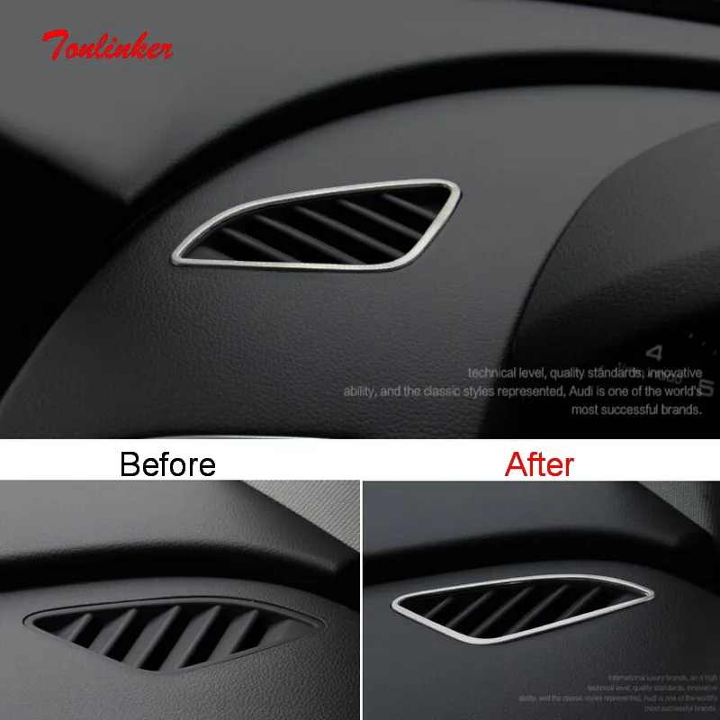 Tonlinker Dashboard small outlet Cover Case Stickers for AUDI Q3 2013-15 Car Styling 2 PCS Stainless Steel Cover Stickers
Tonlinker Dashboard small outlet Cover Case Stickers for AUDI Q3 2013-15 Car Styling 2 PCS Stainless Steel Cover Stickers