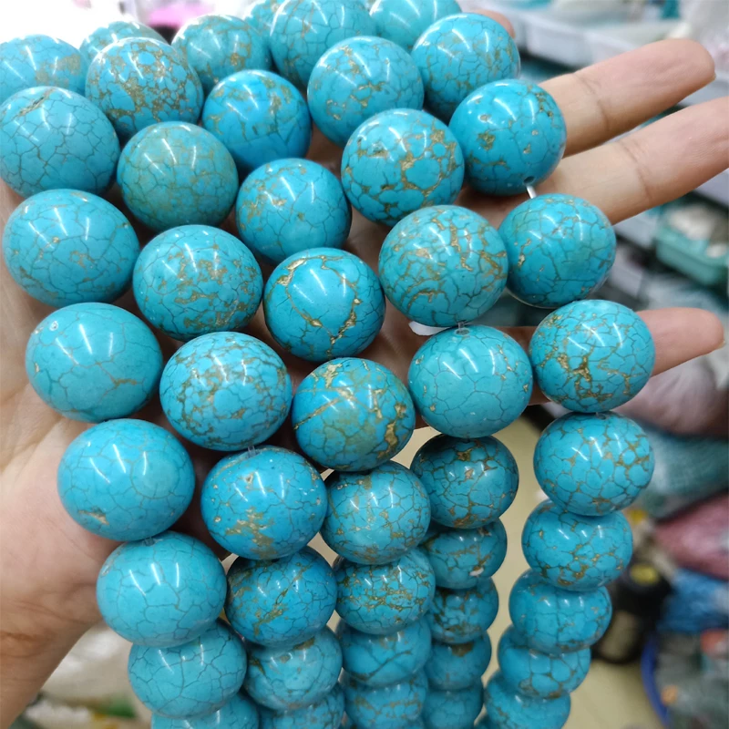 18mm 20mm Genuine Natural Turquoises Stone Beads Round Loose Big Gem Stone Beads For Jewelry Making Bracelet DIY Strand 16''
18mm 20mm Genuine Natural Turquoises Stone Beads Round Loose Big Gem Stone Beads For Jewelry Making Bracelet DIY Strand 16''
