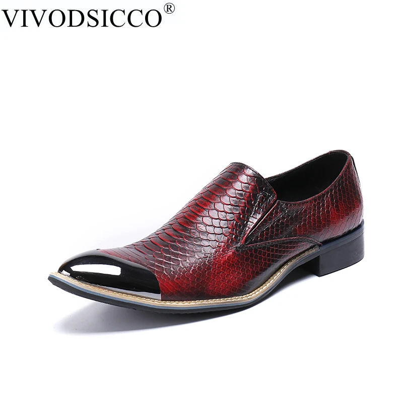 VIVODSICCO Men Formal Shoes Luxury Brand Snake Fish Skin Pointed Toe Dress Footwear Male Office Italian Oxford Shoes For Men
VIVODSICCO Men Formal Shoes Luxury Brand Snake Fish Skin Pointed Toe Dress Footwear Male Office Italian Oxford Shoes For Men