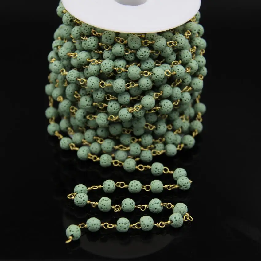 5Meters,Round Volcano Lava Wire Wrapped Brass Chains,6mm Green Lava Rock Beaded Bronze Rosary Style Chains Fashion Jewelry
5Meters,Round Volcano Lava Wire Wrapped Brass Chains,6mm Green Lava Rock Beaded Bronze Rosary Style Chains Fashion Jewelry