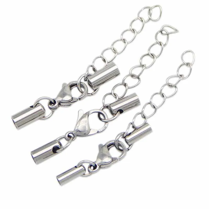 Круглые Концевики из нержавеющей стали для кожаного шнура, Концевики с застежкой-лобстером, удлинитель цепи, фурнитура «сделай сам» для юве... 
Круглые Концевики из нержавеющей стали для кожаного шнура, Концевики с застежкой-лобстером, удлинитель цепи, фурнитура «сделай сам» для юве...