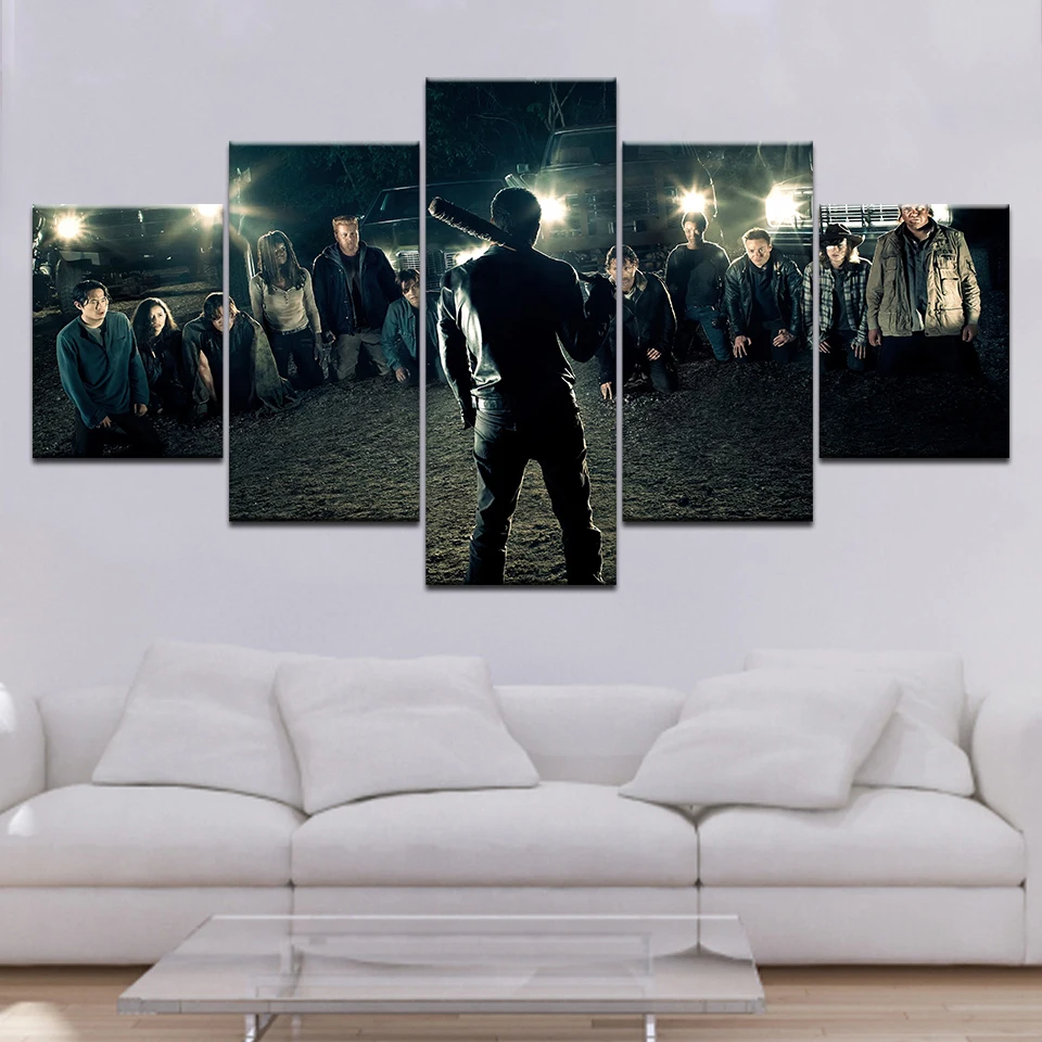 The Walking Dead saison 7 5 шт обои современный модульный художественный плакат на холсте