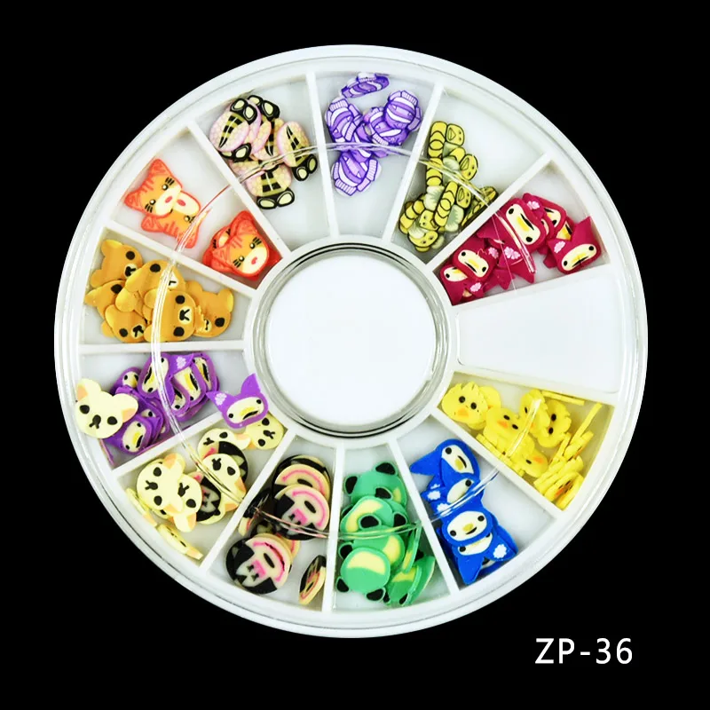 1wheel Mix Colors Fashion 12 different shape 3D Polymer Clay Tiny Cartoon slices Wheel Nail Art DIY Designs Wheel Nail Art
1wheel Mix Colors Fashion 12 different shape 3D Polymer Clay Tiny Cartoon slices Wheel Nail Art DIY Designs Wheel Nail Art