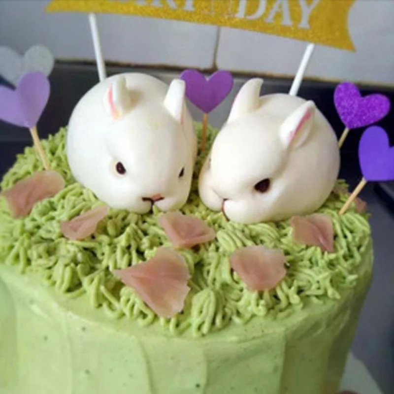 Фото 3D мультфильм кролик силиконовые формы для торта мороженое мусс - купить
