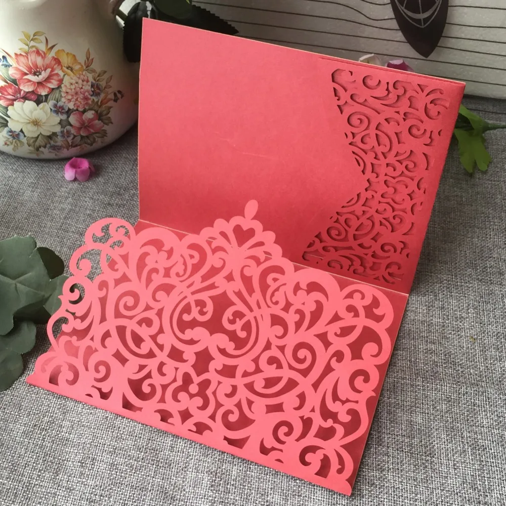 25pcs Popular Laser Cut Wedding Card Chic Tri-Folded Design Birthday Party Invitations RSVP Card Event&Party Supplies
25pcs Popular Laser Cut Wedding Card Chic Tri-Folded Design Birthday Party Invitations RSVP Card Event&Party Supplies