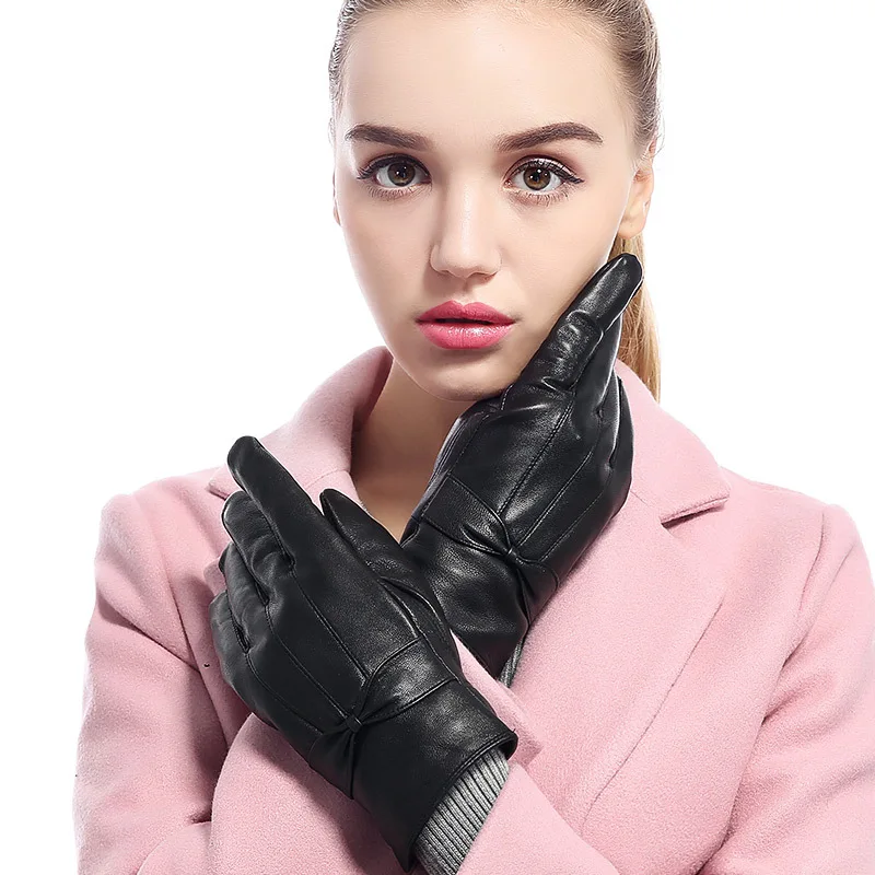 Lady Genuine Leather Gloves Female Winter Cashmere Warm Suede Mittens Students Outdoor Driving Business Gloves B-8491
Lady Genuine Leather Gloves Female Winter Cashmere Warm Suede Mittens Students Outdoor Driving Business Gloves B-8491