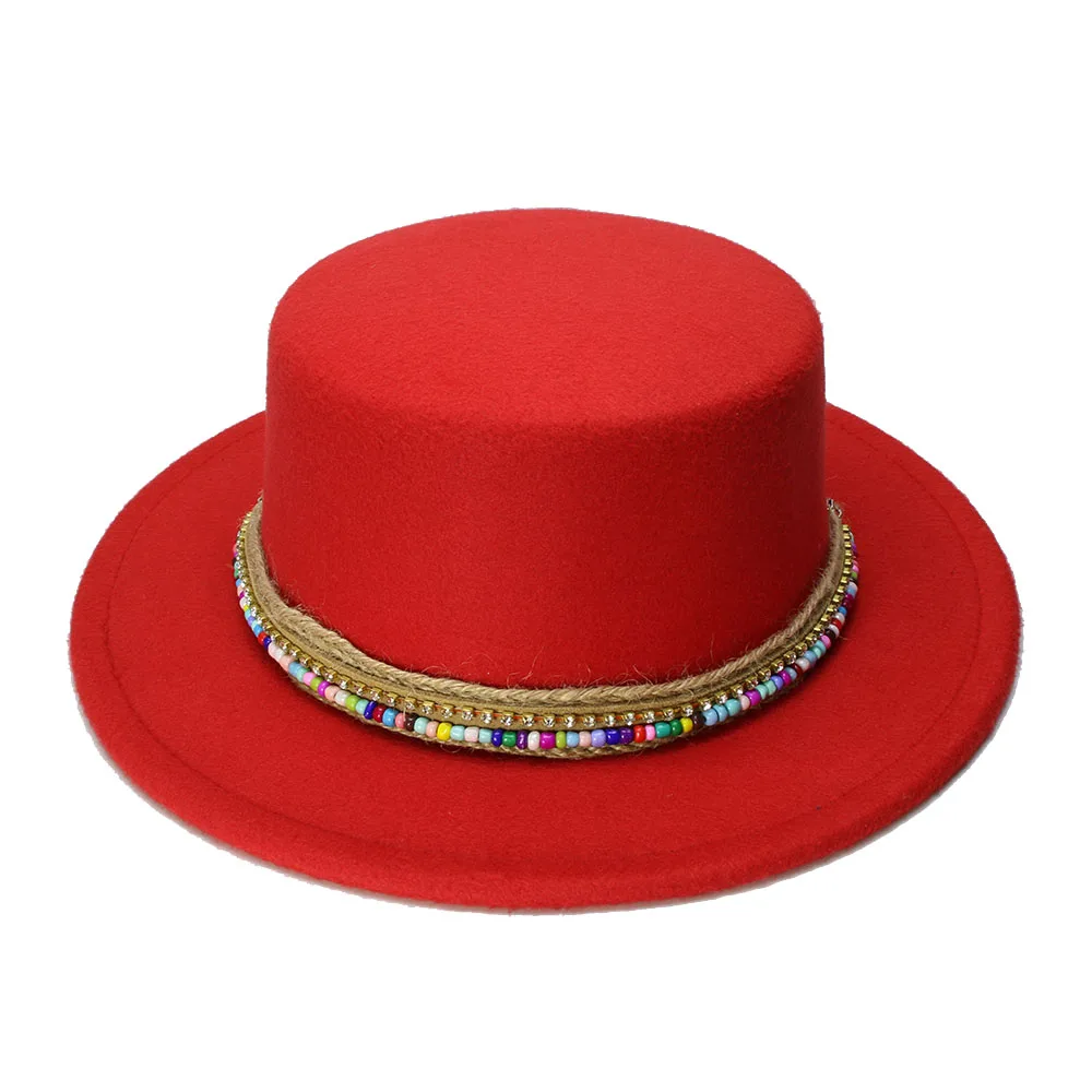 LUCKYLIANJI Women Men Vintage 100% Wool Wide Brim Cap Pork Pie Porkpie Bowler Hat Bead Knit Leather Band (57cm/Adjusted)
LUCKYLIANJI Women Men Vintage 100% Wool Wide Brim Cap Pork Pie Porkpie Bowler Hat Bead Knit Leather Band (57cm/Adjusted)