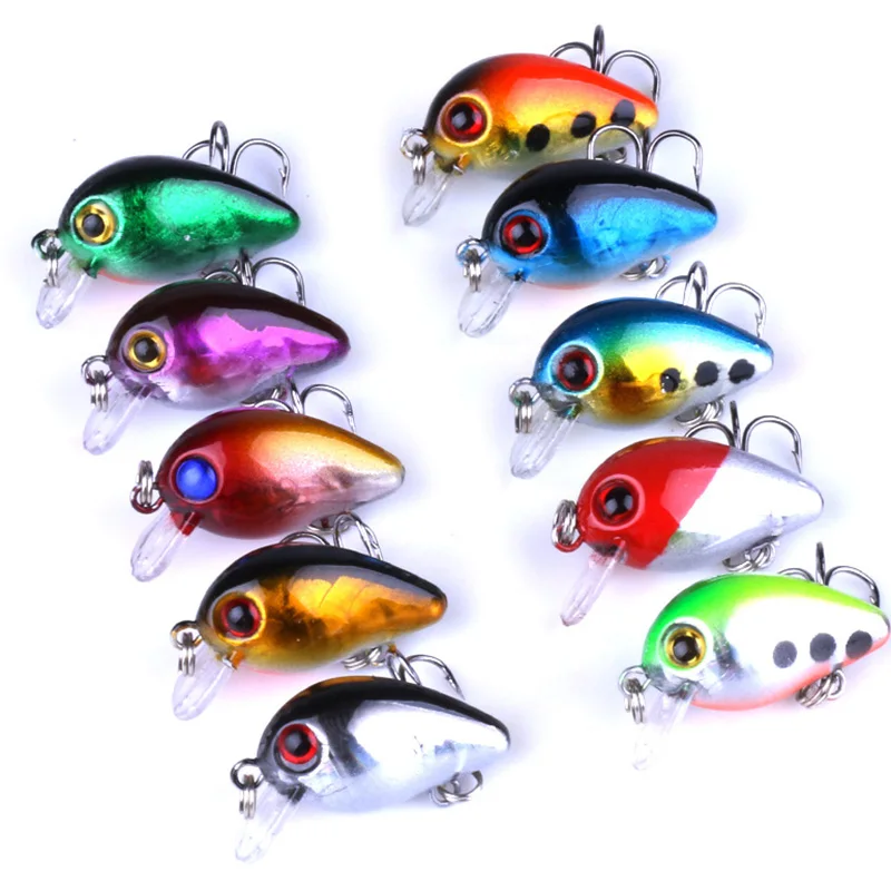 HENGJIA 10pcs small lure 1.5g 3cm Topwater 0.1-0.5m pesca Wobblers Japan Mini Fly Fishing Crankbait Crank Lure Baits floating
HENGJIA 10pcs small lure 1.5g 3cm Topwater 0.1-0.5m pesca Wobblers Japan Mini Fly Fishing Crankbait Crank Lure Baits floating