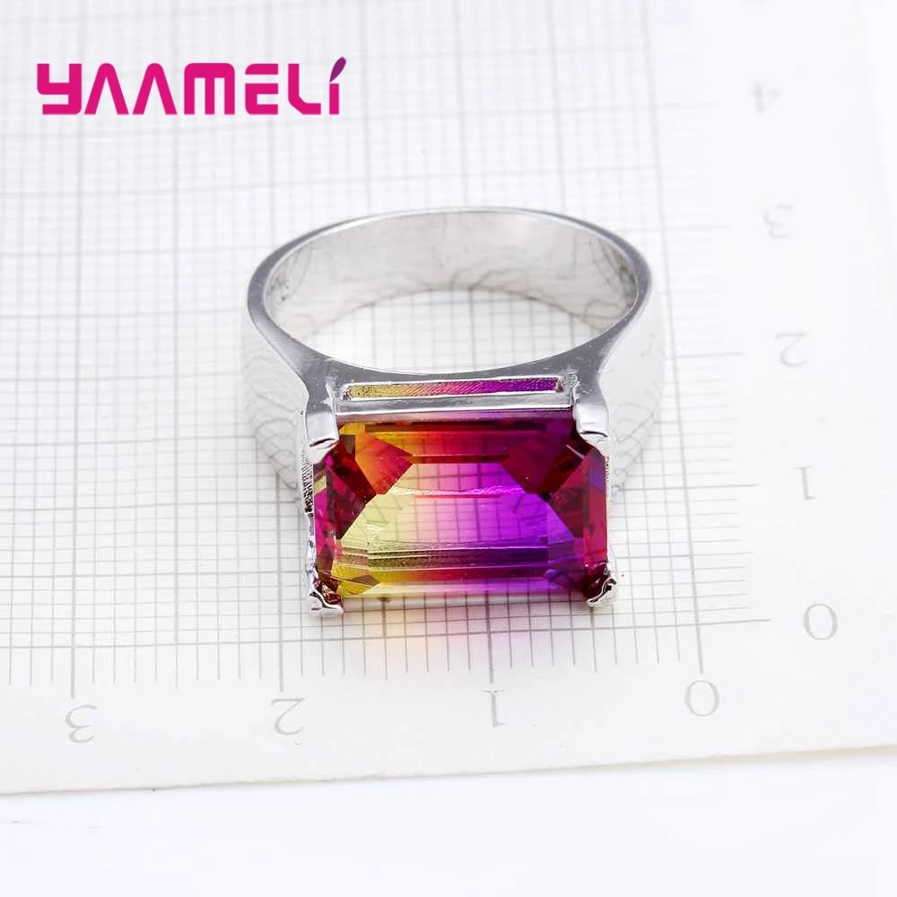 Popular Purple Yellow Gradient Color Square Crystal Ring Party Birthday Jewelry 925 Sterling Silver For Women
Popular Purple Yellow Gradient Color Square Crystal Ring Party Birthday Jewelry 925 Sterling Silver For Women