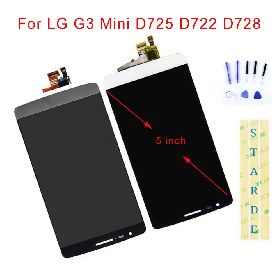 STARDE Replacement LCD For LG G3 Mini D725 D722 D728 LCD Display Touch Screen Digitizer Assembly Frame 5"
STARDE Replacement LCD For LG G3 Mini D725 D722 D728 LCD Display Touch Screen Digitizer Assembly Frame 5"