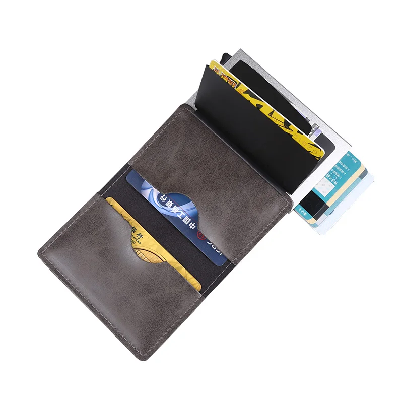 Male Metal Card Holder RFID Aluminium Alloy Credit Card Holder PU Leather Wallet Antitheft Men Automatic Pop Up RFID Wallet
Male Metal Card Holder RFID Aluminium Alloy Credit Card Holder PU Leather Wallet Antitheft Men Automatic Pop Up RFID Wallet