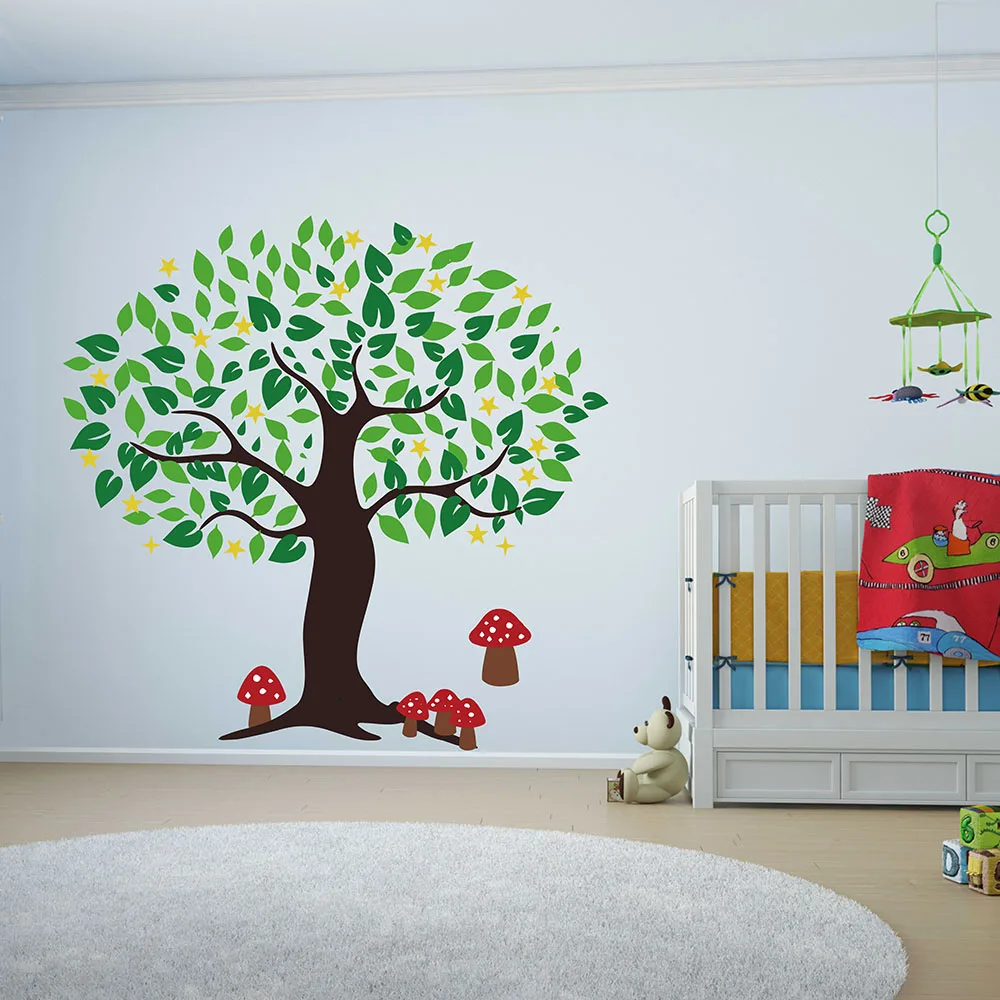 Large Tree with Mushrooms Wall Sticker For Children Room Baby Nursery Tree Wall Decal Custom Color Removable Tree Sticker 672T
Large Tree with Mushrooms Wall Sticker For Children Room Baby Nursery Tree Wall Decal Custom Color Removable Tree Sticker 672T