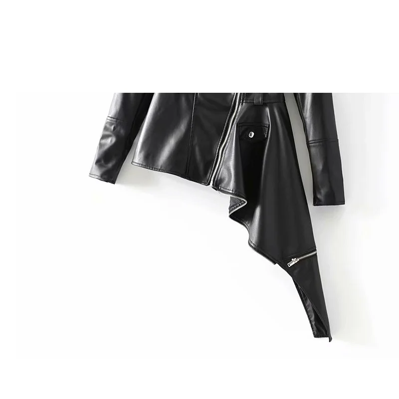 Elegant women's 2018 autumn new irregular locomotive pu leather short jacket long sleeve black color female jacket
Elegant women's 2018 autumn new irregular locomotive pu leather short jacket long sleeve black color female jacket